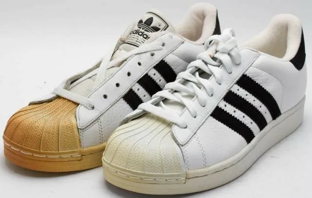 Adidas men's vintage 2000 superstar 2 cs tumble leather 034859 white/black sz 9