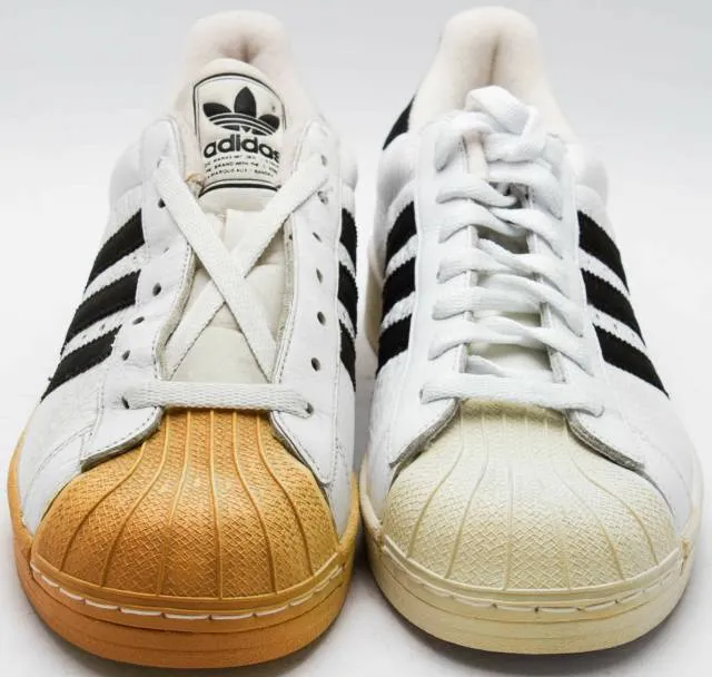 Adidas men's vintage 2000 superstar 2 cs tumble leather 034859 white/black sz 9