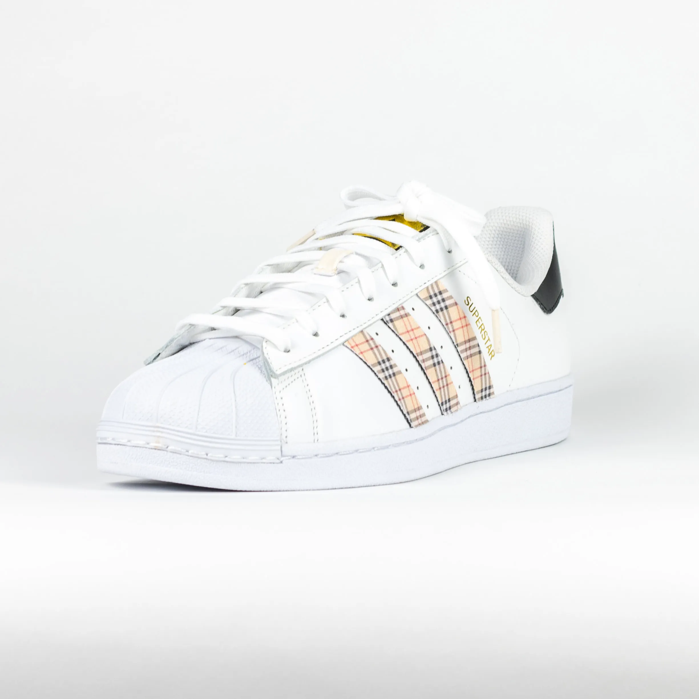 Adidas Superstar Custom White 'Plaid' Premo Shell Toe Edition