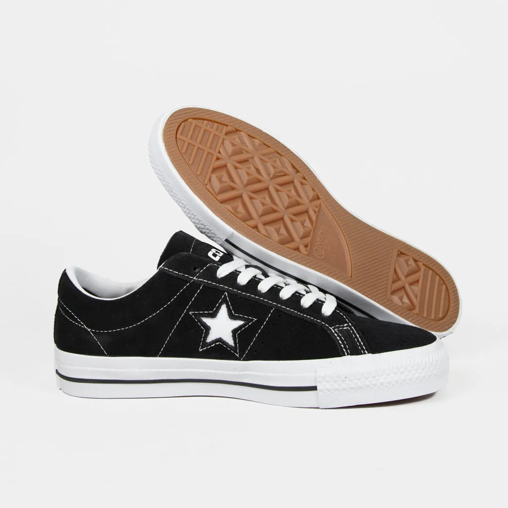 Converse Cons - One Star Pro OX Shoes - Black / White / White