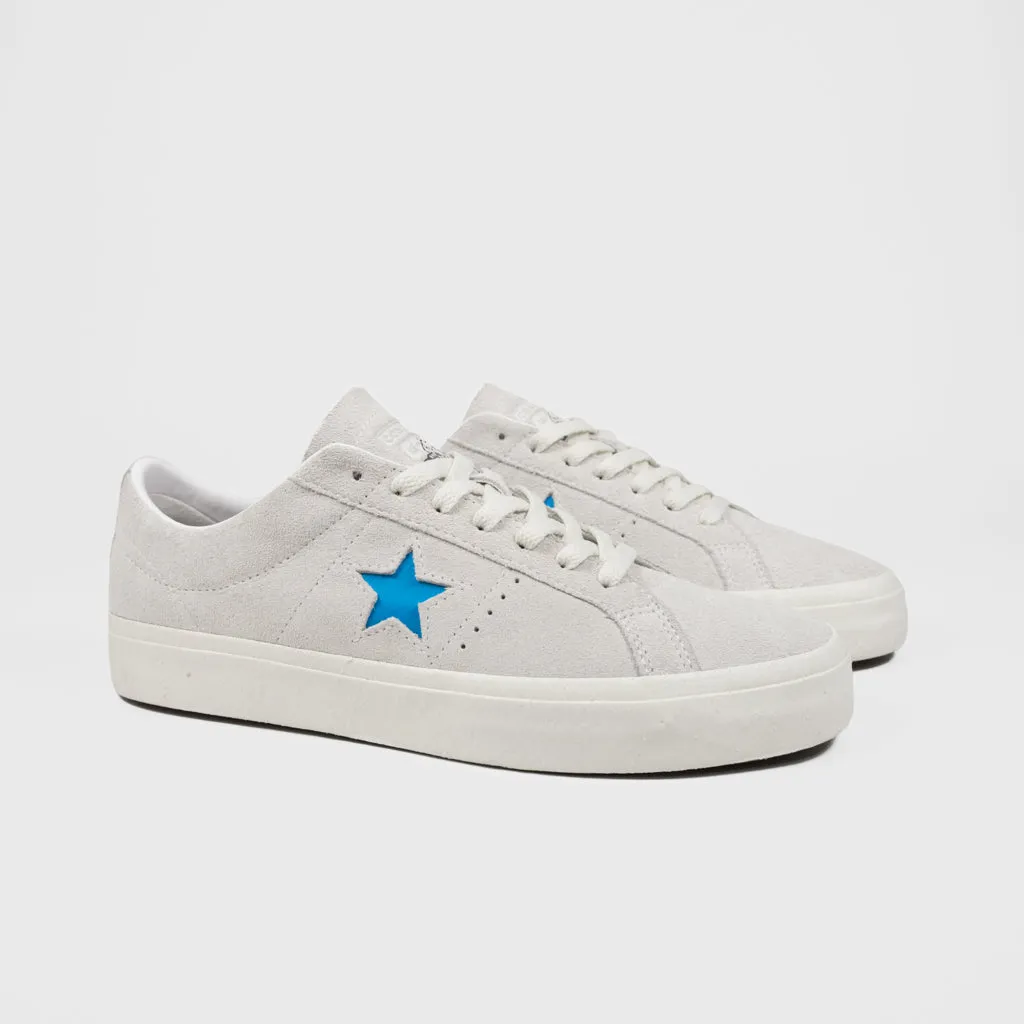 Converse Cons - Welcome x One Star Pro Shoes - Vaporous Grey / White / Blue Hero