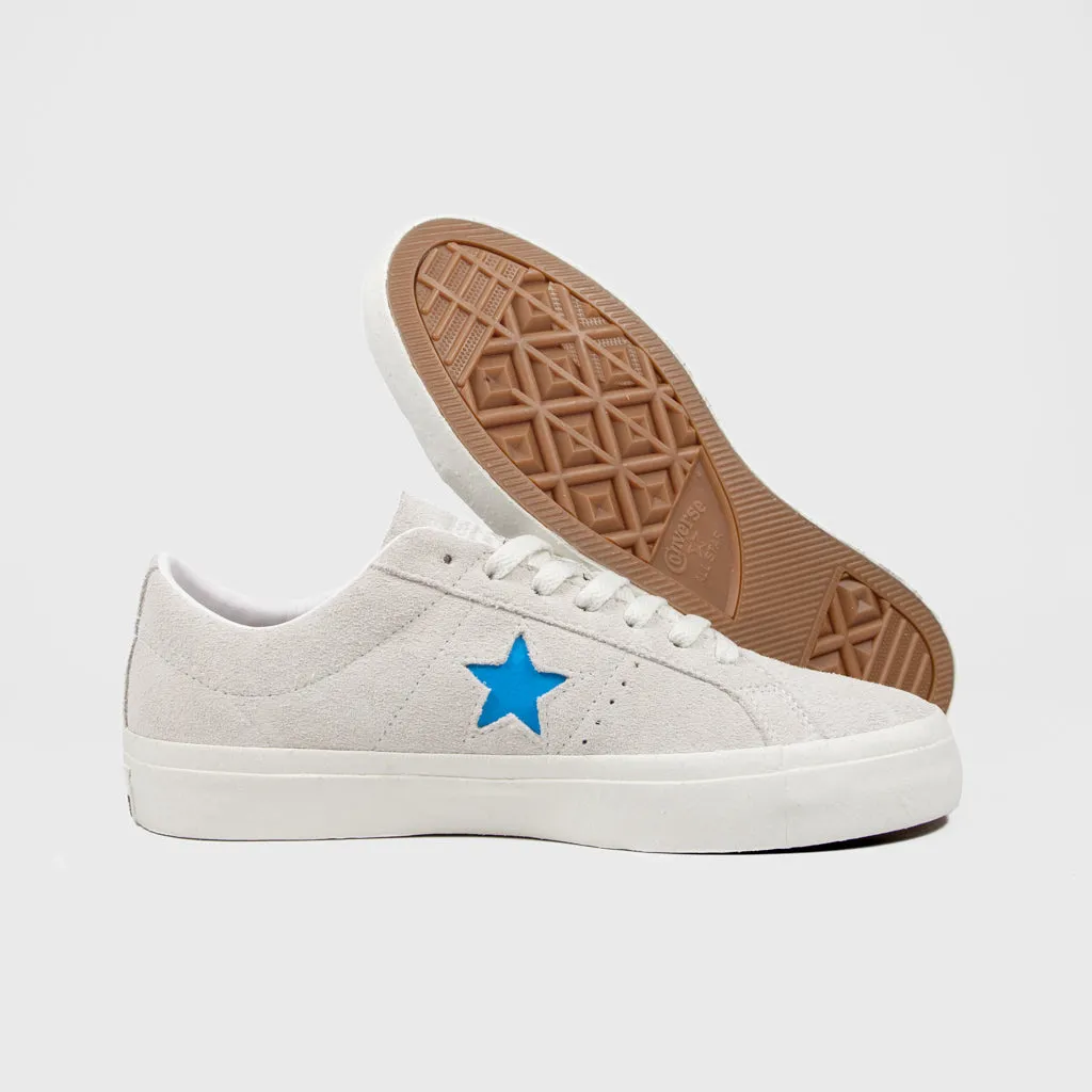 Converse Cons - Welcome x One Star Pro Shoes - Vaporous Grey / White / Blue Hero