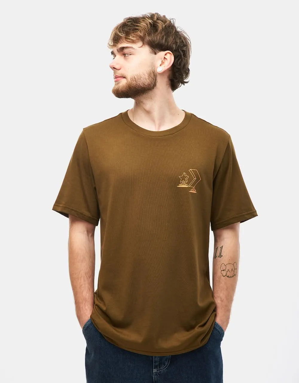 Converse Skateboarding Star Chevron T-Shirt - Surplus Olive