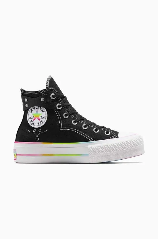 Converse trainers Chuck Taylor All Star Lift Hi Pride women's black color A10218C