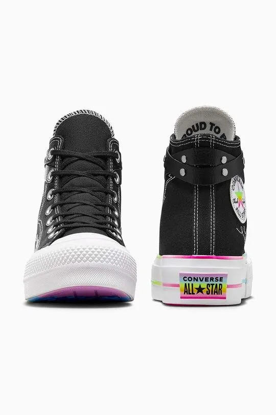 Converse trainers Chuck Taylor All Star Lift Hi Pride women's black color A10218C