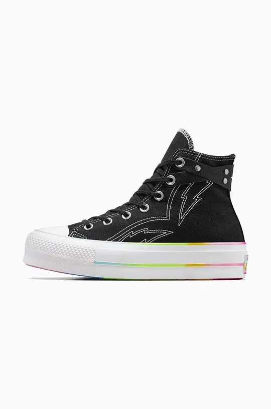 Converse trainers Chuck Taylor All Star Lift Hi Pride women's black color A10218C