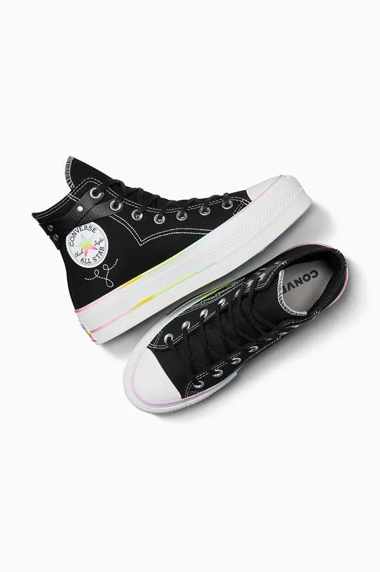 Converse trainers Chuck Taylor All Star Lift Hi Pride women's black color A10218C