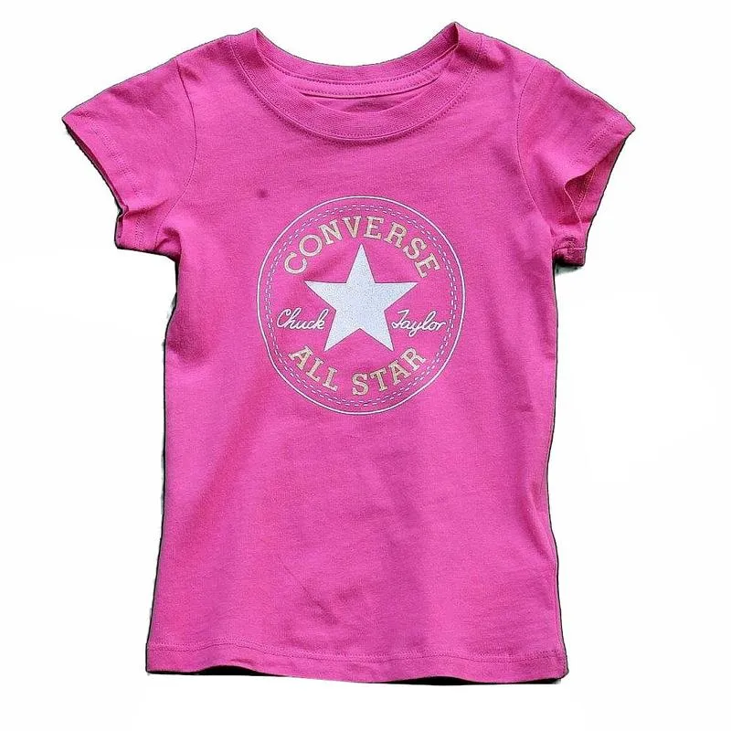 Converse Youth Girls All Star Chuck Taylor Cotton Short Sleeve T-Shirt