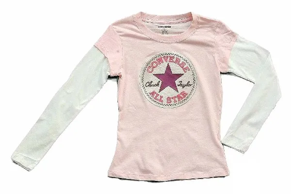 Converse Youth Girl's All Star Chuck Taylor Logo Long Sleeve Shirt