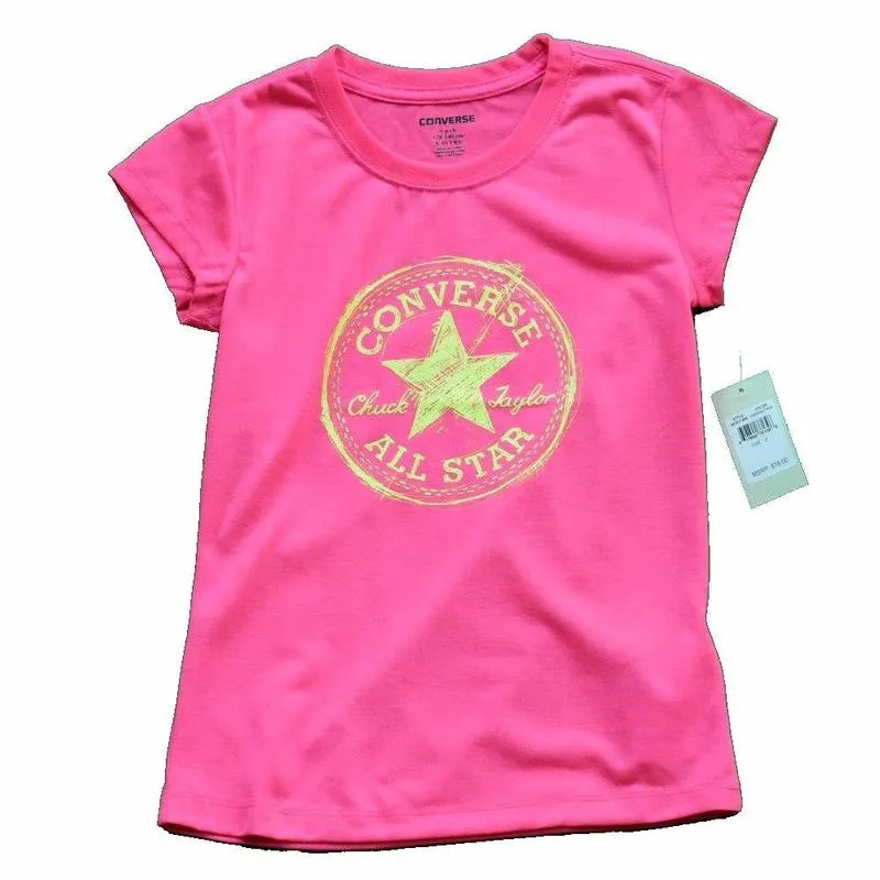 Converse Youth Girls Sketch All Star Chuck Taylor Short Sleeve T-Shirt