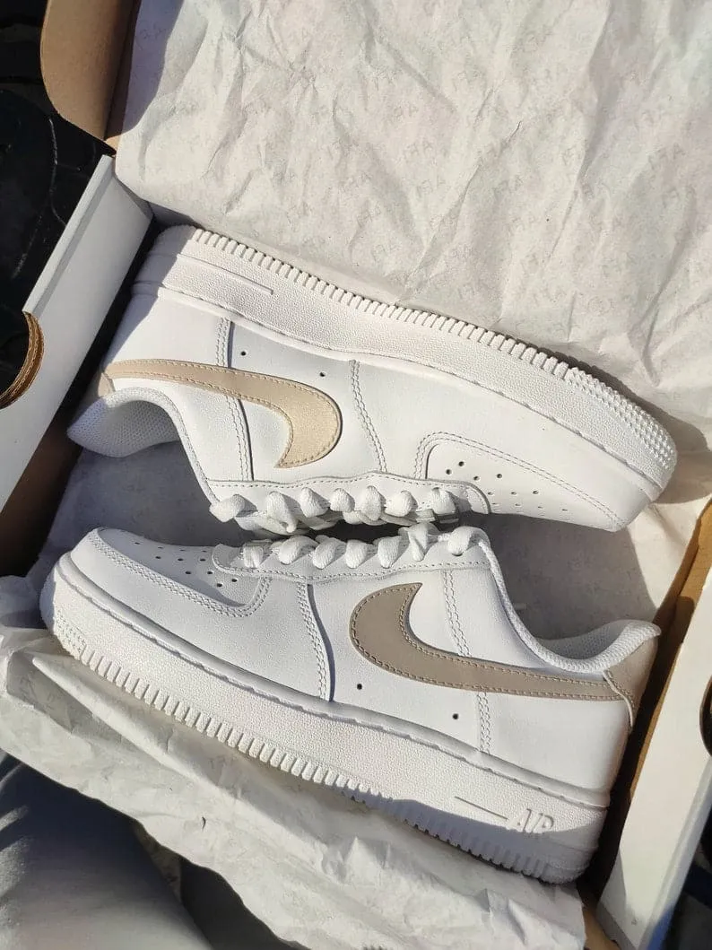 Custom Nike Air Force 1 Grey Nude Earth Tone Shade