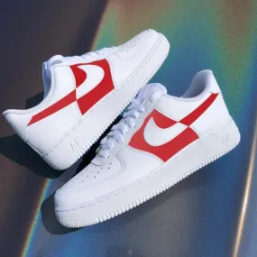 Custom White Red Nike Air Force 1