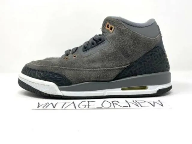 Girls nike air jordan iii 3 anthracite 2017 retro gg gs 441140-035 sz 7y