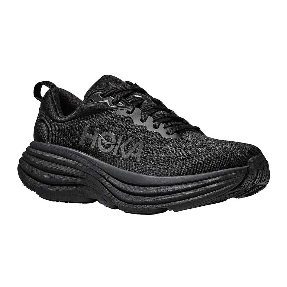 HOKA MEN'S BONDI 8 BLACK/BLACK (WIDE) (2E)