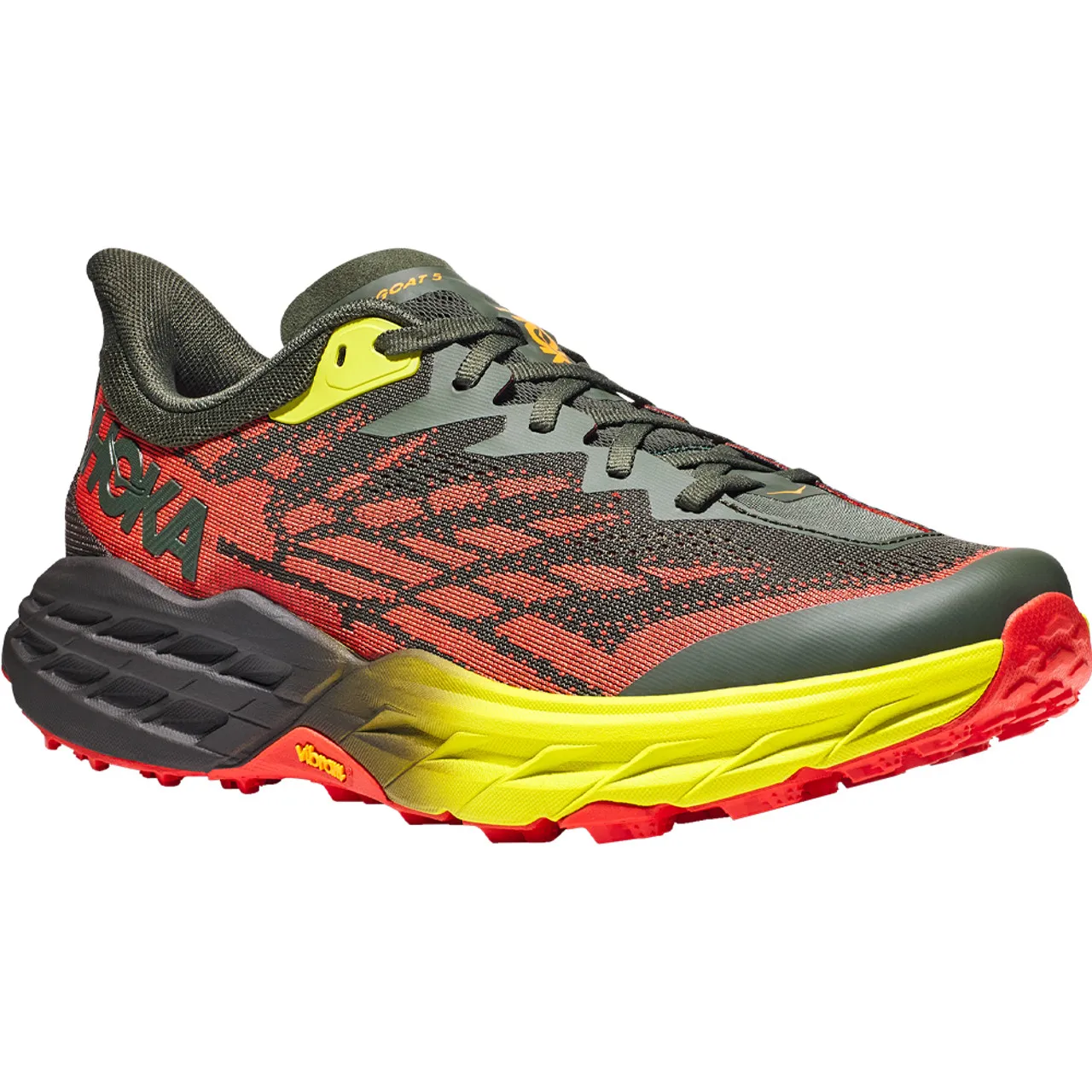 HOKA ONE ONE Men's Speedgoat 5 - Thyme / Fiesta (Medium Width)