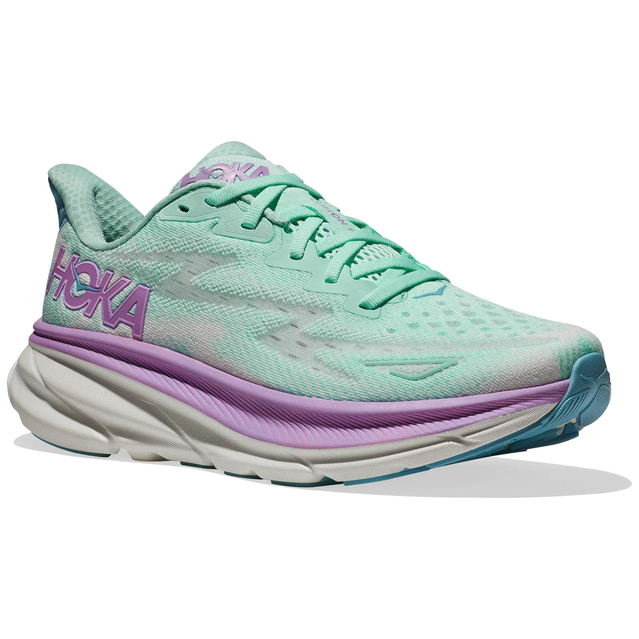 HOKA ONE ONE Women's Clifton 9 - Sunlit Ocean / Lilac Mist (Wide Width)