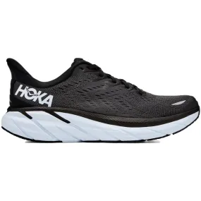 Men's Hoka One One Clifton 8, Black/White, 12 2E Wide