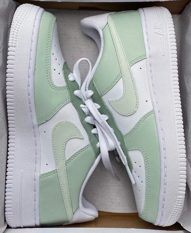 Nike Air Force 1 X Green Colour Block Design