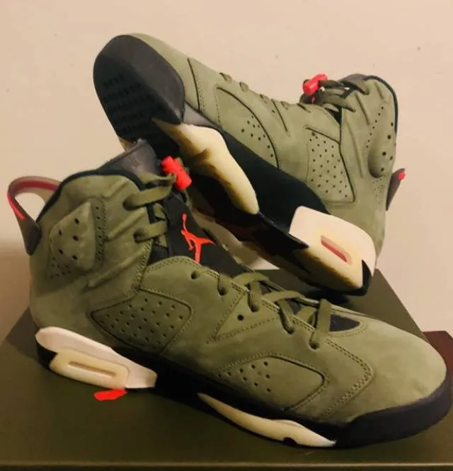 Nike air jordan 6 retro travis scott cactus jack olive