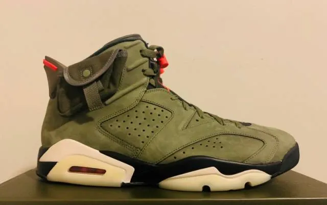 Nike air jordan 6 retro travis scott cactus jack olive