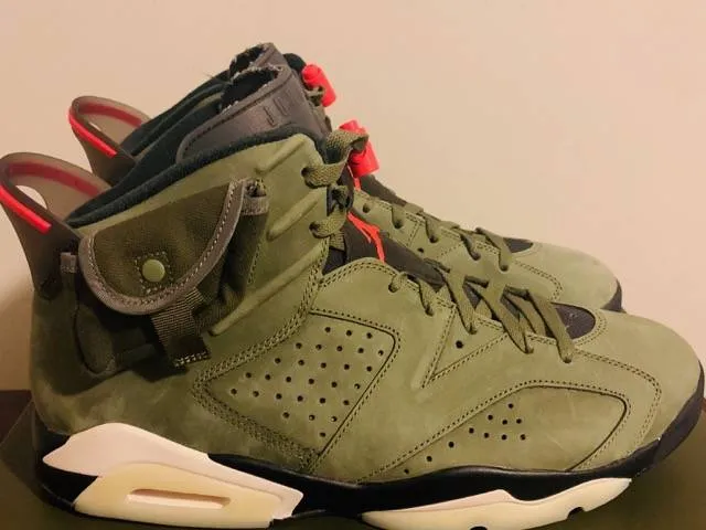 Nike air jordan 6 retro travis scott cactus jack olive