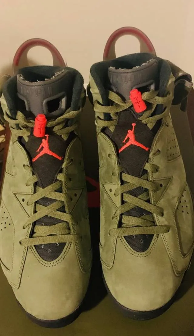 Nike air jordan 6 retro travis scott cactus jack olive