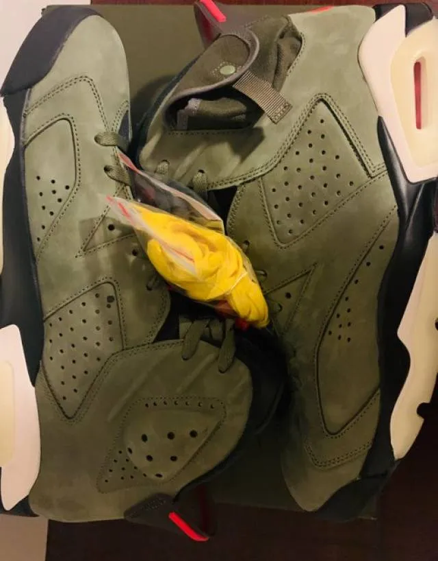 Nike air jordan 6 retro travis scott cactus jack olive