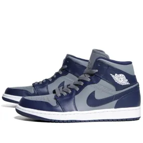 Nike Air Jordan I Mid 'Georgetown'Cool Grey & Midnight Navy