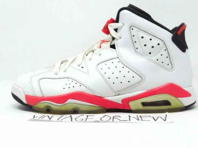 Nike air jordan vi 6 white infrared retro 2014 bg gs 384665-123 sz 7y