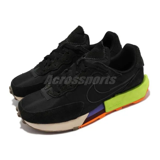 Nike wmns fontanka waffle react black volt women casual lifestyle dc3579-001