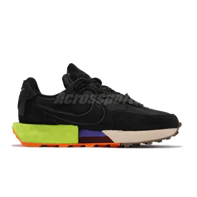 Nike wmns fontanka waffle react black volt women casual lifestyle dc3579-001