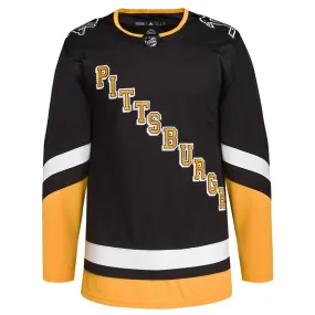 PITTSBURGH PENGUINS ADIDAS ADIZERO PRIMEGREEN AUTHENTIC BLACK THIRD JERSEY