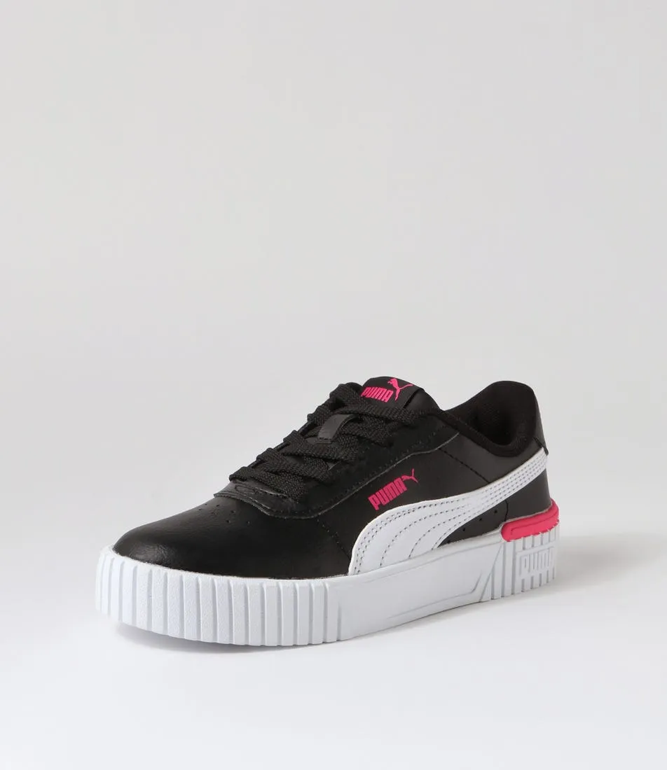 PUMA Carina 2 Jnr Black White Leather Sneakers