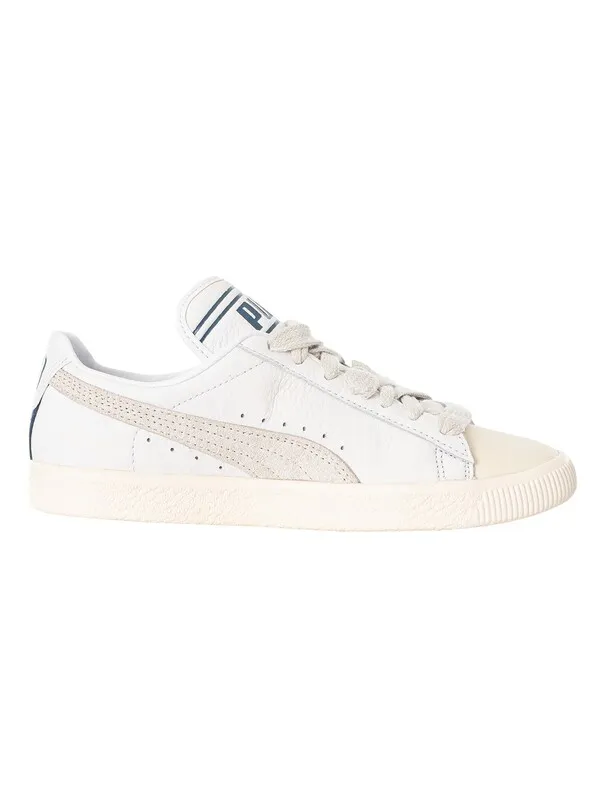 Puma Clyde Q3 Rhuigi Leather Trainers - Pristine/Sedate Grey/White