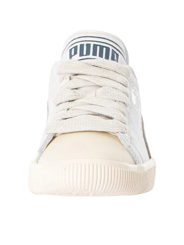 Puma Clyde Q3 Rhuigi Leather Trainers - Pristine/Sedate Grey/White