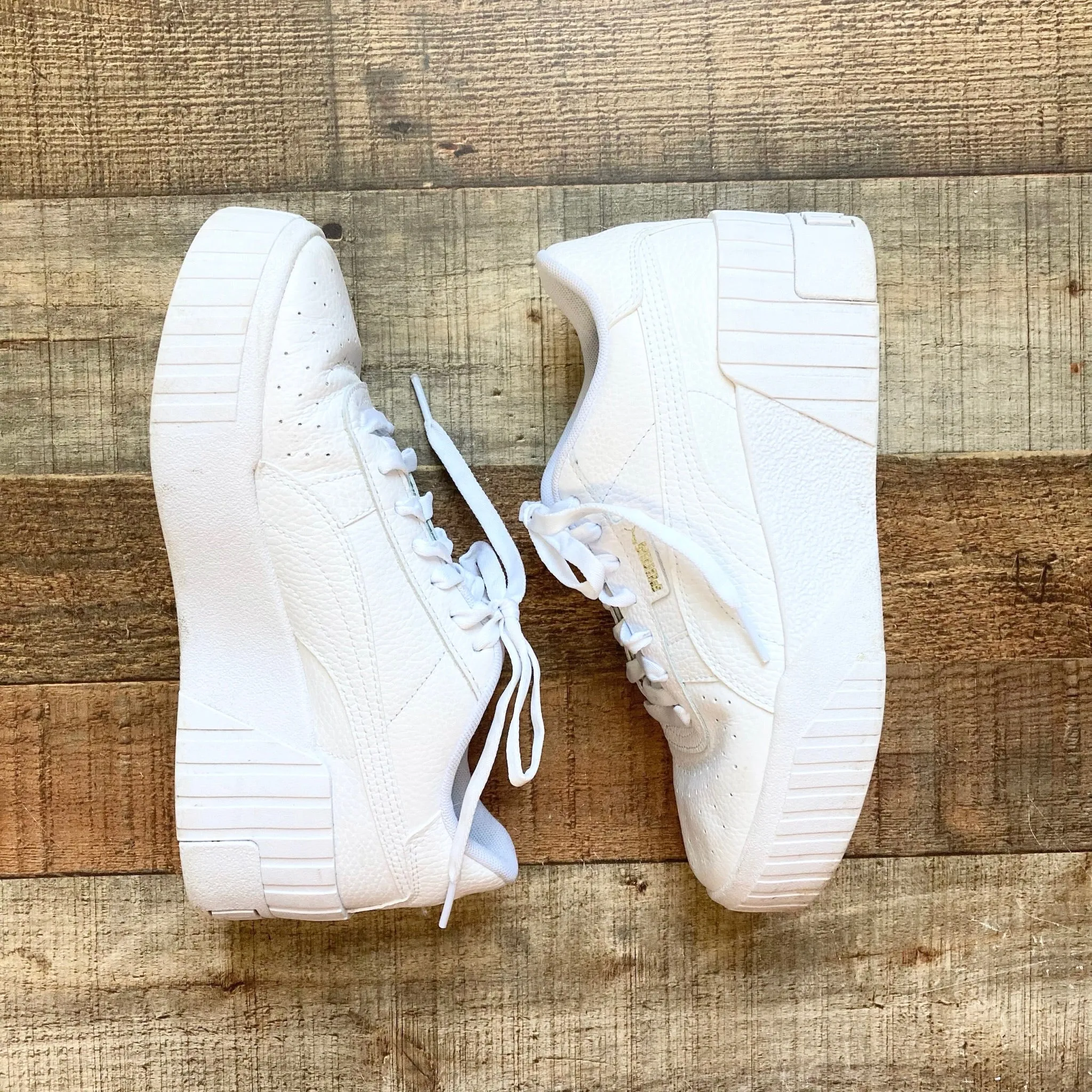 Puma White Leather Cali Wedge Sneakers- Size 7.5 (see notes)